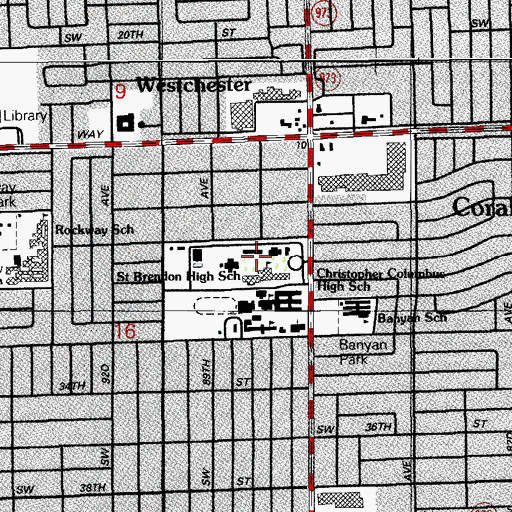 Topographic Map of Saint John Vianney College Seminary, FL
