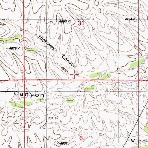 Topographic Map of Highway Canyon, AZ
