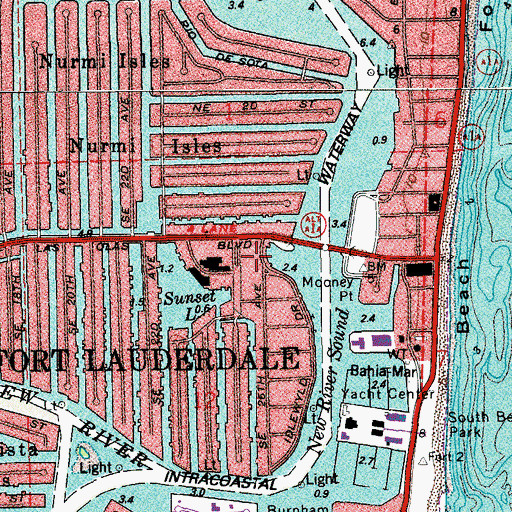 Topographic Map of Art Institute of Fort Lauderdale, FL