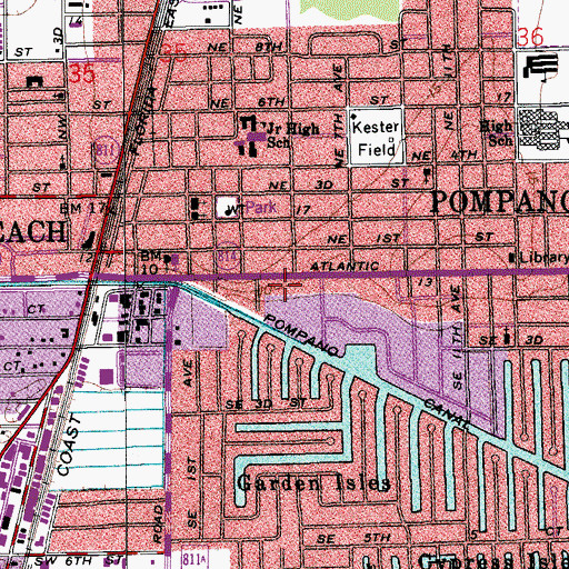 Topographic Map of Florida College of Business, FL