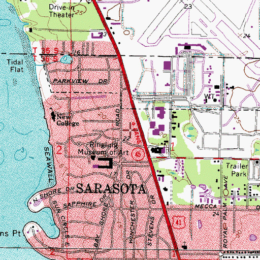 Topographic Map of University of South Florida - Sarasota Campus, FL