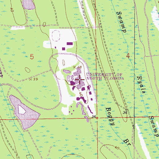 Topographic Map of University of North Florida, FL