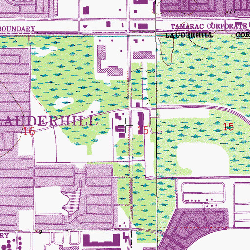 Topographic Map of Inverrary School, FL