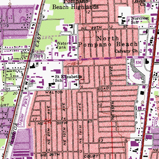 Topographic Map of North Pompano Baptist Preschool, FL