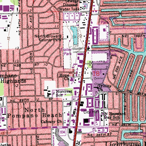 Topographic Map of Hope Lutheran, FL