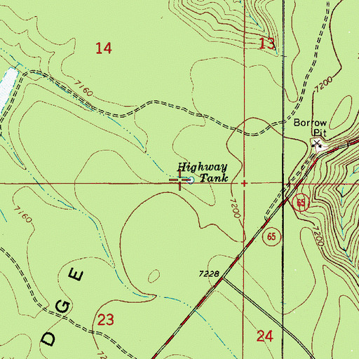 Topographic Map of Highway Tank, AZ