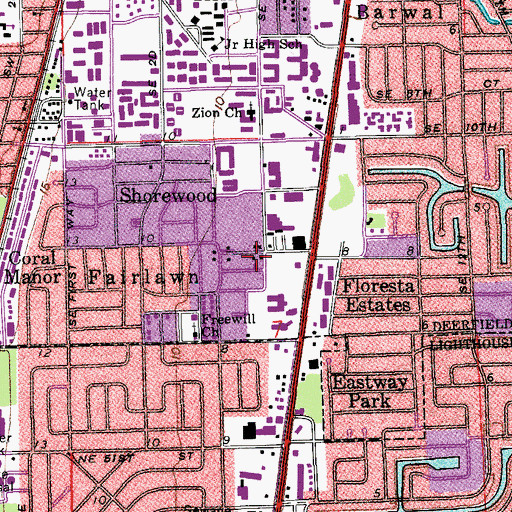 Topographic Map of Montessori School of Deerfield Beach, FL