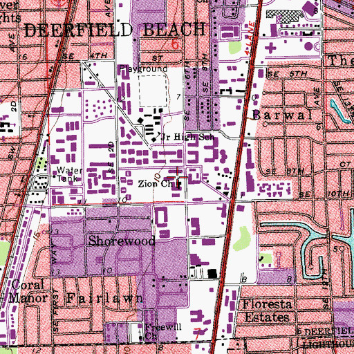 Topographic Map of Zoin Lutheran Christian, FL