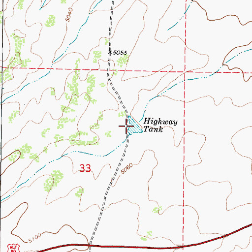 Topographic Map of Highway Tank, AZ