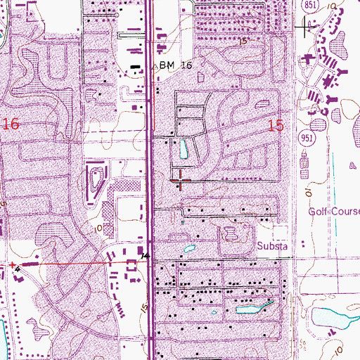 Topographic Map of Pinewood Private School, FL