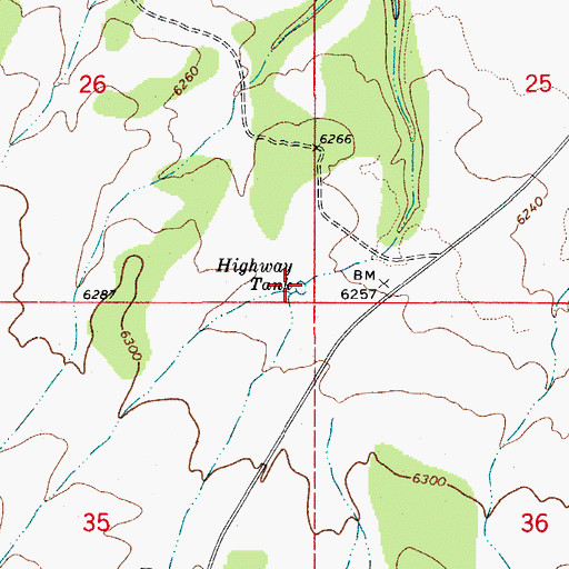 Topographic Map of Highway Tank, AZ