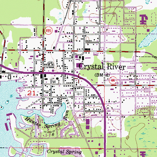 Topographic Map of Crystal River Christian Academy, FL