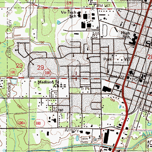 Topographic Map of Starke Seventh-Day Adventist Christian Academy, FL