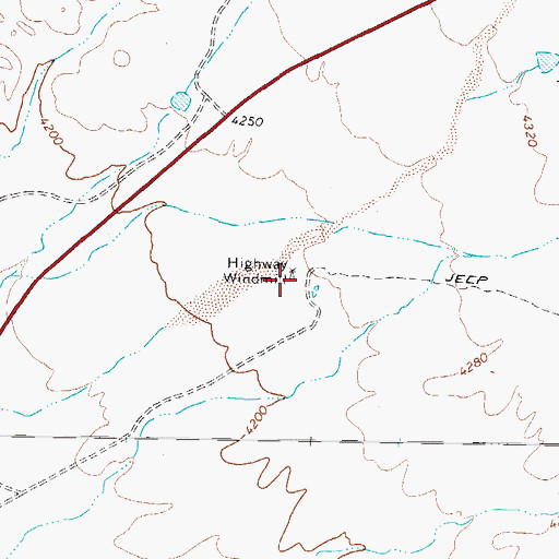 Topographic Map of Highway Windmill, AZ