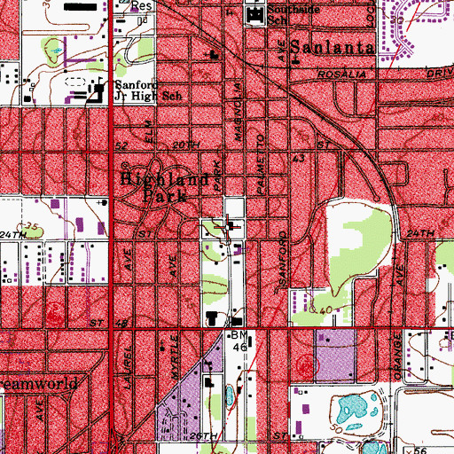 Topographic Map of Salvation Army, FL