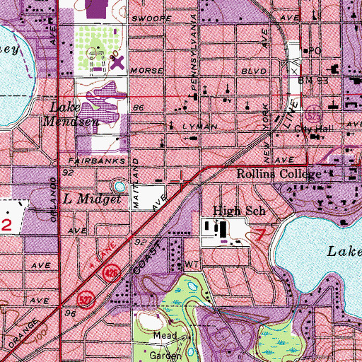 Topographic Map of Reorganized Church of Jesus Christ of Latter Day Saints, FL