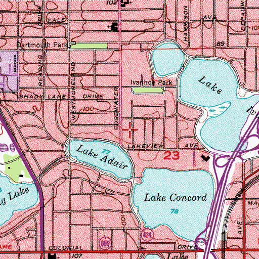 Topographic Map of First Church of Religious Science, FL