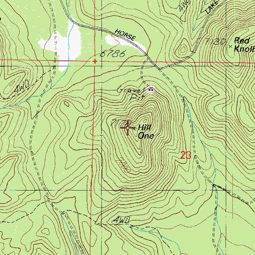 Topographic Map of Hill One, AZ