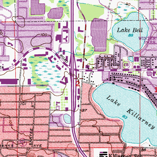Topographic Map of Presbyterian USA Synod of Florida, FL