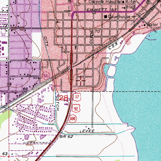 Topographic Map of First Presbyterian Church, FL