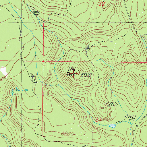Topographic Map of Hill Two, AZ