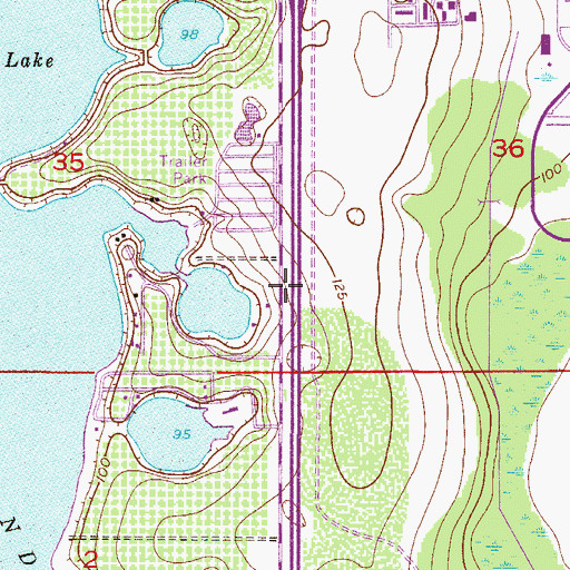 Topographic Map of Sand Lake Presbyterian Church, FL