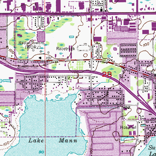 Topographic Map of Trinity Temple Church of God in Christ, FL