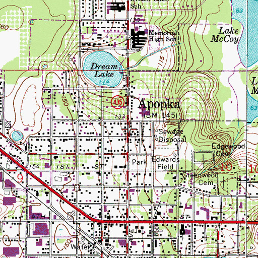 Topographic Map of Ebenezer Christian Church, FL
