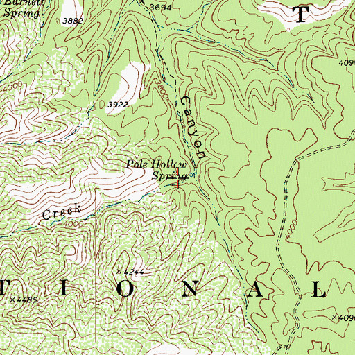 Topographic Map of Hill Creek, AZ