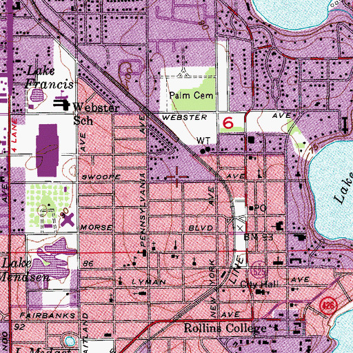 Topographic Map of Victory in Jesus Ministries, FL