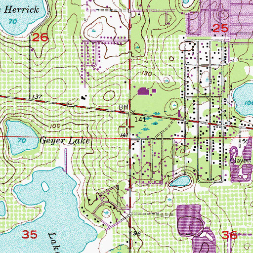 Topographic Map of New Life Church of the Nazarene, FL