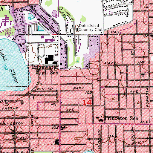 Topographic Map of Lockhart Church of the Nazarene, FL