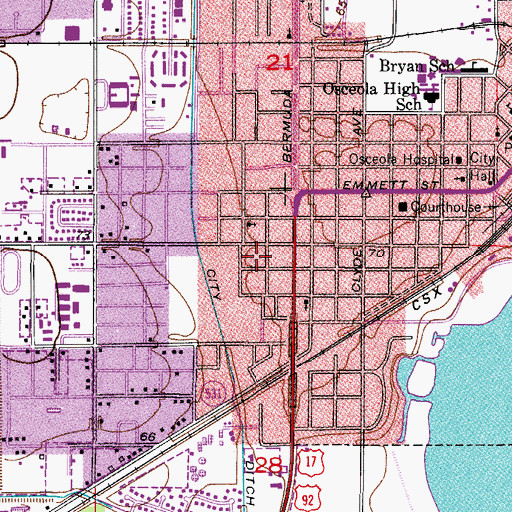 Topographic Map of First Church of the Nazarene, FL