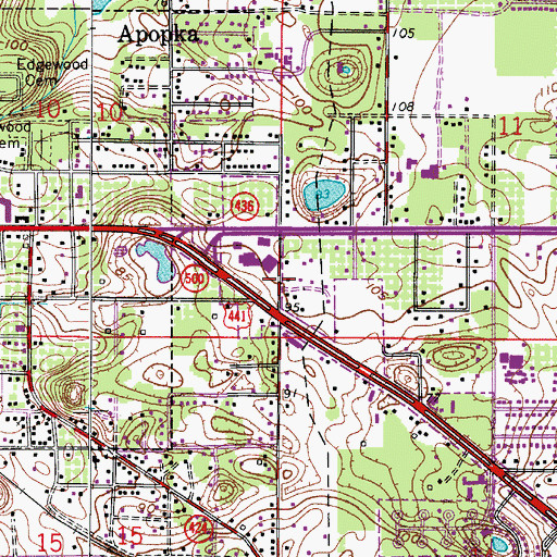 Topographic Map of Calvary Church of the Nazarene, FL