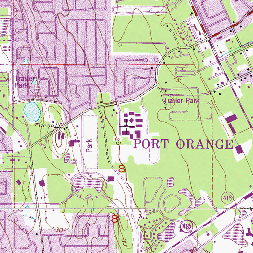 Topographic Map of Silver Sands Middle School, FL