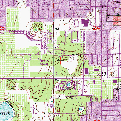 Topographic Map of Hiawassa Bible Chapel, FL