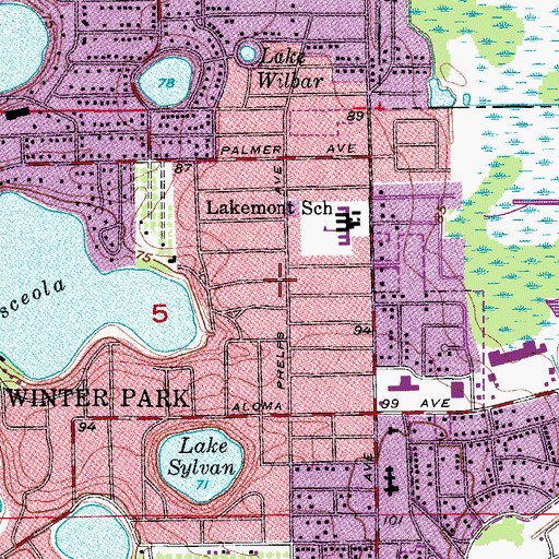Topographic Map of Unity Church of Christianity, FL