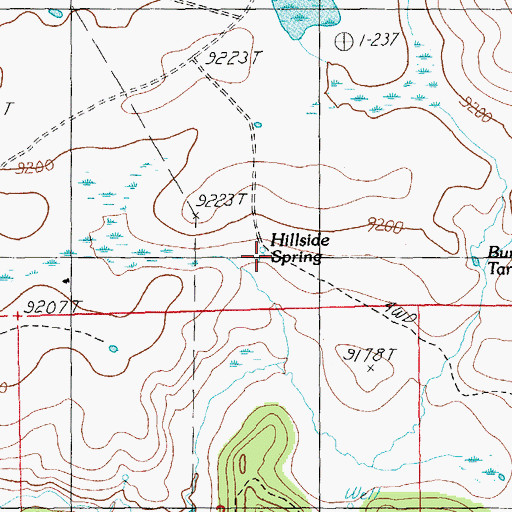 Topographic Map of Hillside Spring, AZ