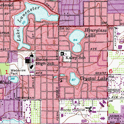 Topographic Map of Reeves Memorial United Methodist Church, FL