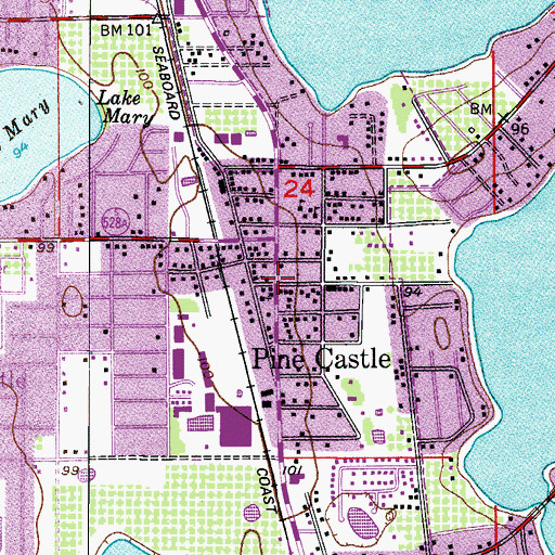 Topographic Map of Pine Castle United Methodist Youth Center, FL