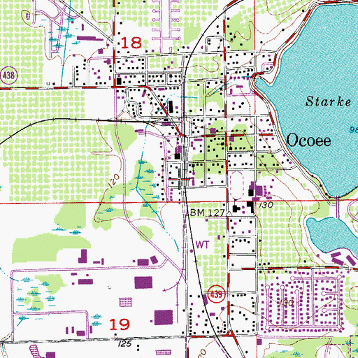 Topographic Map of Ocoee United Methodist Church, FL