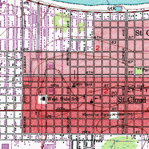 Topographic Map of First United Methodist Church Saint Cloud, FL