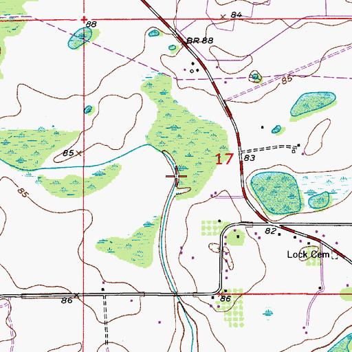 Topographic Map of Curry Ford United Methodist Church, FL