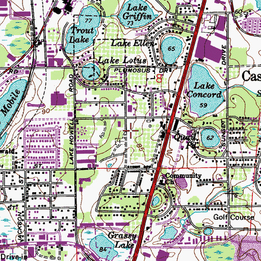 Topographic Map of Community United Methodist Church, FL
