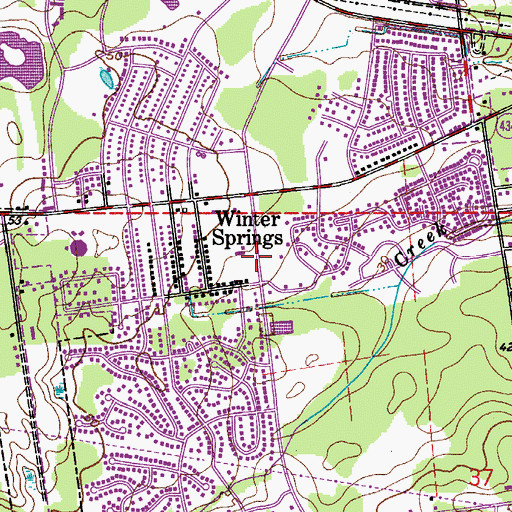 Topographic Map of Winter Springs Seventh Day Adventist Church, FL