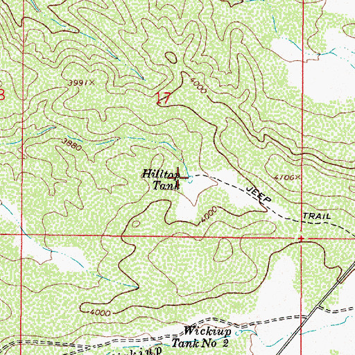 Topographic Map of Hilltop Tank, AZ