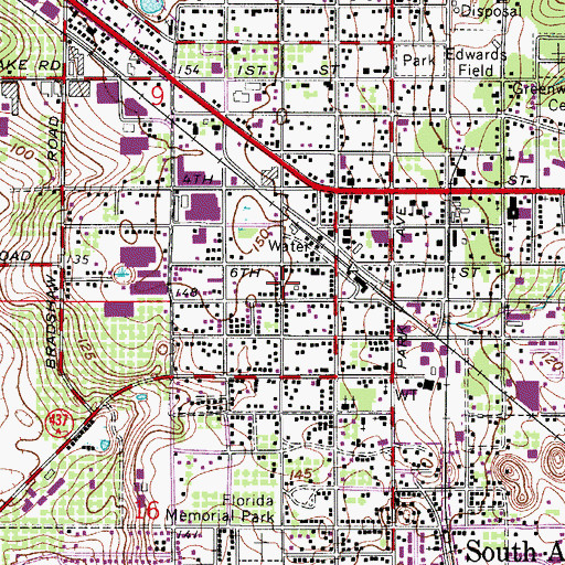 Topographic Map of Mount Olive Seventh Day Adventist Church, FL