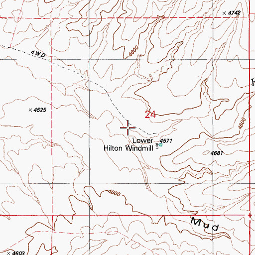 Topographic Map of Hilton Wash, AZ