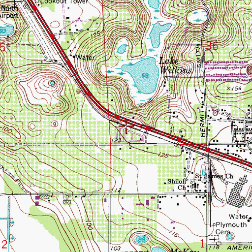 Topographic Map of McDonald, FL