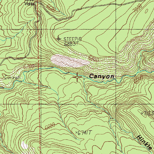 Topographic Map of Hinkle Spring Canyon, AZ